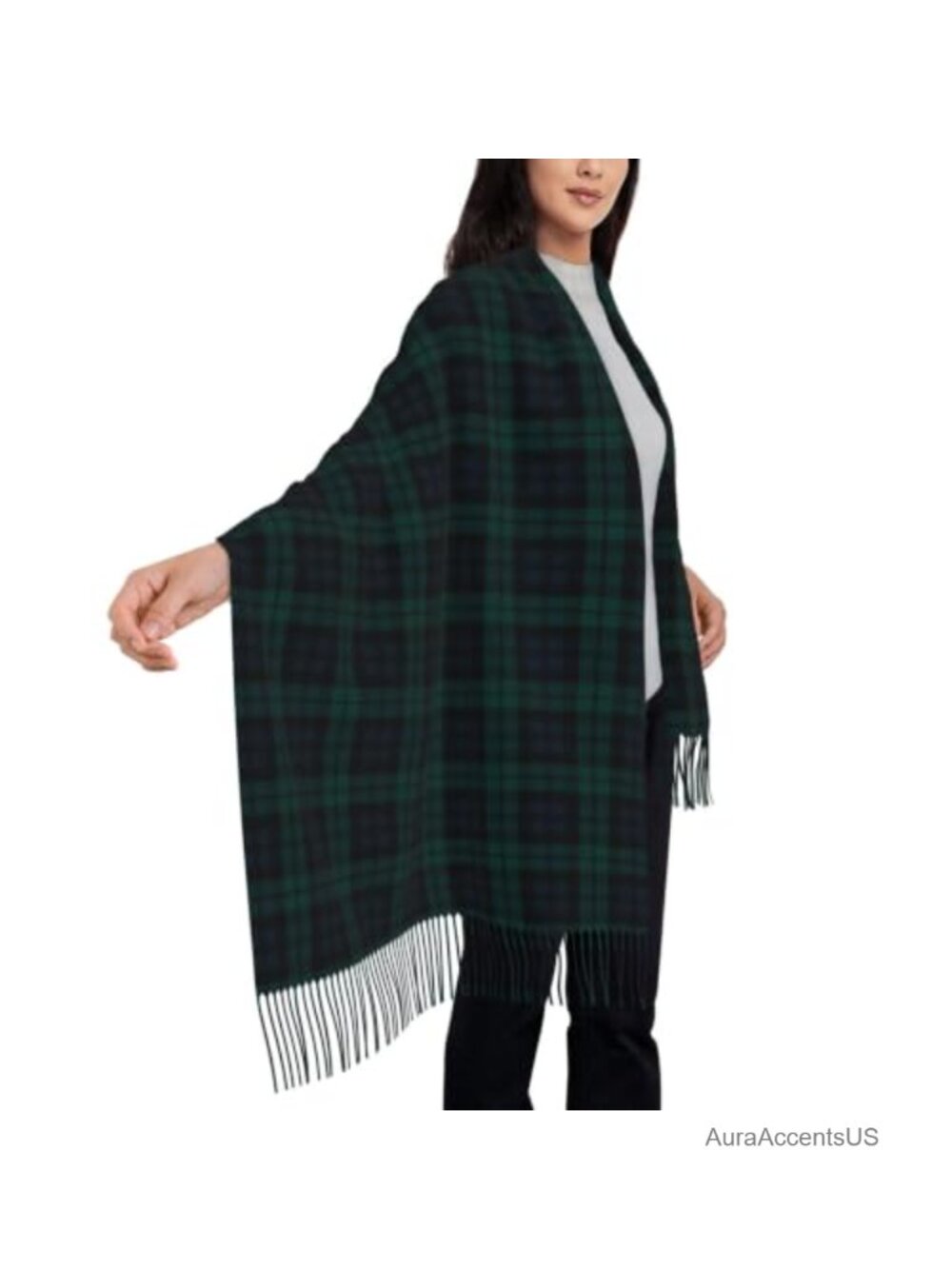 Viscose Plaid Wrap Scarf Shawl Large 78x28 Cashmere Feel